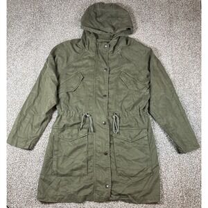 American Eagle Women's Size Medium‎ Parka Army Green Slash Pockets w/Hood